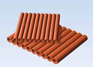 Representative orange NOFIRNO filler sleeves in a multi-sleeve set