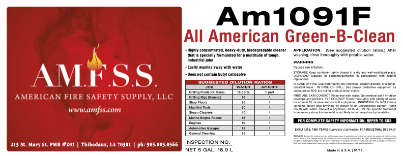 Am1091F - All American Green-B-Clean (55 Gal drum)
